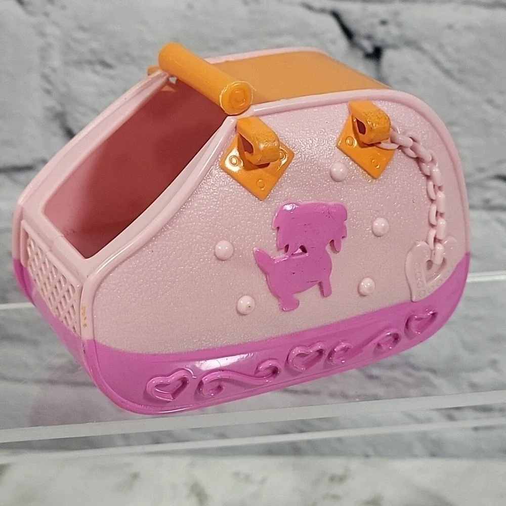 Barbie Pet Dog‎ With Carrier and Food Bowl in Pink Lot